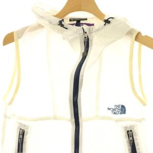 THE NORTH FACE パープルレーベル NP2908N ナイロンベスト フード S ホワイト アイボリー ネイビー /ES OS