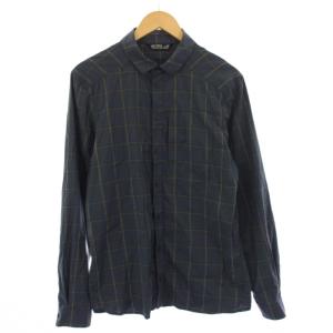 RIELSHIRT L/S シャツ カジュアル チェック 長袖 S 紺 23018 /KH