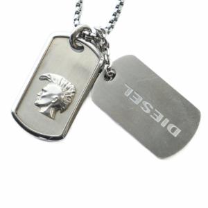 ネックレス アクセサリー ドッグタグ ロゴ シルバー色 GY18 /MQ