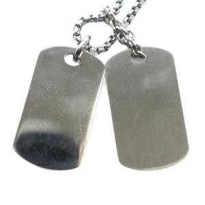 DIESEL ネックレス アクセサリー ドッグタグ ロゴ シルバー色 GY18 /MQ