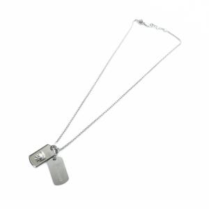 DIESEL ネックレス アクセサリー ドッグタグ ロゴ シルバー色 GY18 /MQ
