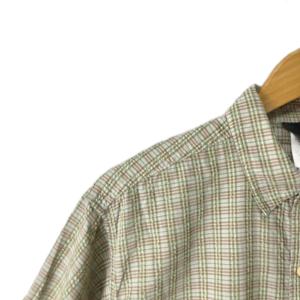 Patagonia 00sシアサッカーシャツ チェック 半袖 S グリーン 52997S5