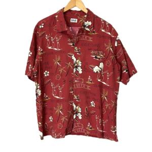 RANDOM SKULL アロハシャツ シャツ 総柄 半袖 XL レッド 3115049