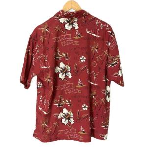 Schott RANDOM SKULL アロハシャツ シャツ 総柄 半袖 XL レッド 3115049