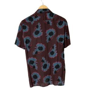 PS Paul Smith オープンカラーシャツ 花柄シャツ 半袖 M ブラウン PY-CR-30847