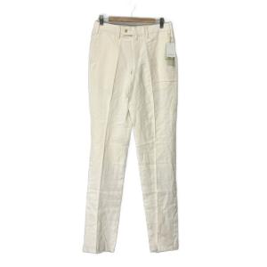パンツ スラックス センタープレス リネン混 L アイボリー
