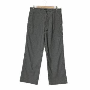 パンツ スラックス テーパード タック L グレー