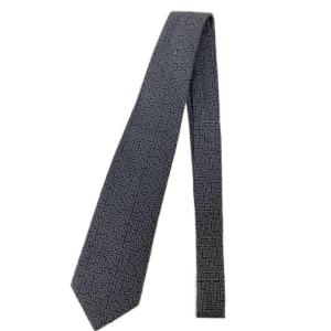 CHANEL ネクタイ シルク 総柄 ココマーク グレー AA