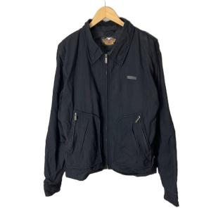 レーシングジャケット ブルゾン ジップアップ バックロゴ L ブラック