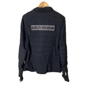 HARLEY DAVIDSON レーシングジャケット ブルゾン ジップアップ バックロゴ L ブラック