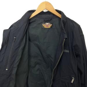 HARLEY DAVIDSON レーシングジャケット ブルゾン ジップアップ バックロゴ L ブラック