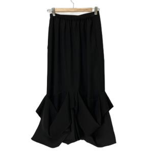 ENFOLD TACK DRAPE-HEME SKIRT ロングスカート 変形 36 ブラック 300FA231-1810