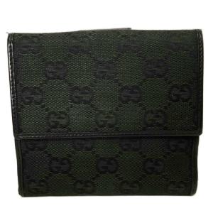 GUCCI GGキャンバス 2つ折り財布 ウォレット コンパクト 74209 ブラック