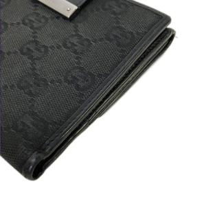 GUCCI GGキャンバス 2つ折り財布 ウォレット コンパクト 74209 ブラック