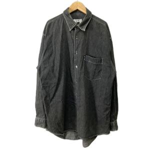 ブラックデニムシャツ オールド 白タグ 長袖 M ブラック
