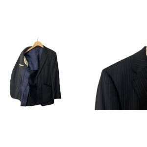 PAUL SMITH ロロピアーナ セットアップ ジャケット パンツ スーツ ストライプ S ブラック