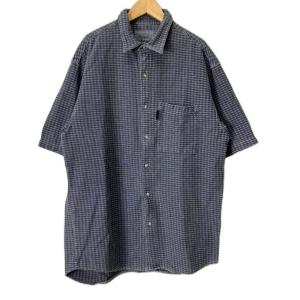 オールドシャツ ヴィンテージ USA製 半袖 M ネイビー