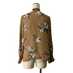 Max Mara シャツ ブラウス 花柄 ボウタイ ブラウン GY99