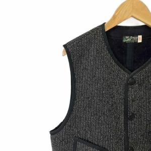 SUGAR CANE ビーチクロスベスト ジレ ごま塩 40 ブラック SC12640
