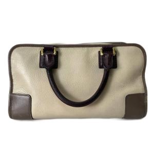 LOEWE アマソナ28 トリコロール ハンドバッグ ベージュ