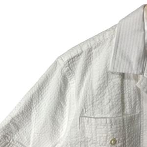 Brooks Brothers オープンカラーシャツ シアサッカー キューバシャツ 半袖 M ホワイト