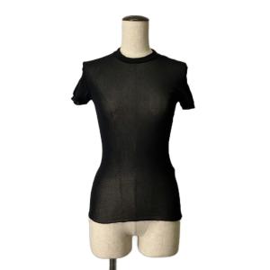 MAILLE パワーネット 無地 半袖 ブラウス カットソー M ブラック