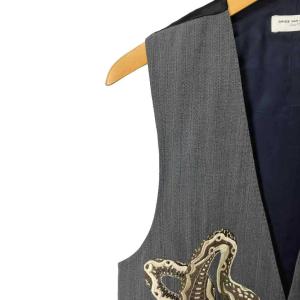 DRIES VAN NOTEN アーカイブ スネーク刺繍ジレ 46 グレー