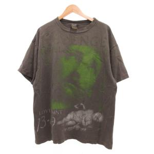 ×BERBERJIN Tシャツ フェード ダメージ プリント XXL グレー