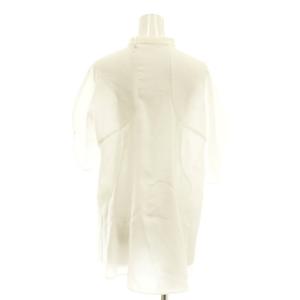 ENFOLD 25SS DRAPE PULLOVER ブラウス シャツ バンドカラー 半袖 38 白 /CX OS SH
