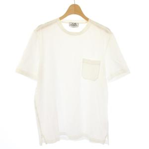 Tシャツ カットソー クルーネック 半袖 ポケット M 白 /TK