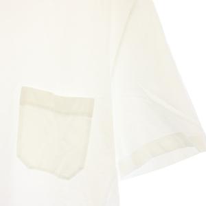HERMES Tシャツ カットソー クルーネック 半袖 ポケット M 白 /TK