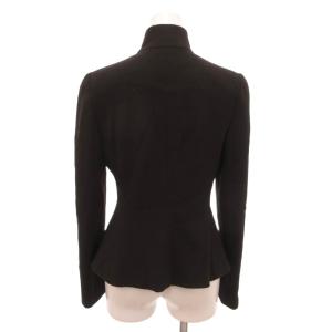 EMPORIO ARMANI スタンドカラージャケット スカラップ 38 茶 ブラウン /JS GY06