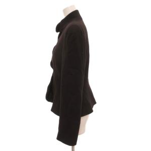 EMPORIO ARMANI スタンドカラージャケット スカラップ 38 茶 ブラウン /JS GY06