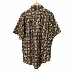 EVISU ハーフボタンシャツ プルオーバーシャツ 総柄 半袖 40 ブラウン