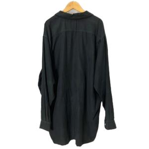 STUSSY OLD オープンカラーシャツ 白タグ 王冠ロゴ L ブラック