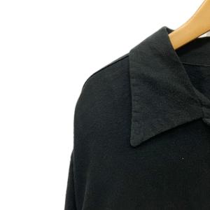 STUSSY OLD オープンカラーシャツ 白タグ 王冠ロゴ L ブラック