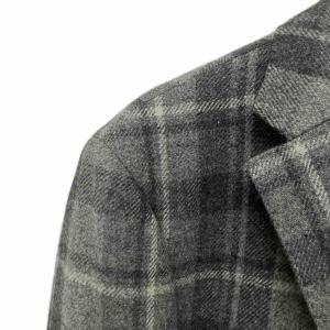 BURBERRY BLACK LABEL ウールテーラードジャケット チェック ブレザー S グレー D1E02-216-06