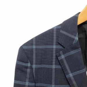 BURBERRY BLACK LABEL テーラードジャケット チェック ブレザー M ネイビー D1E12-502-29
