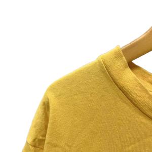 STUSSY OLD プリント カットソー クルーネック Tシャツ 半袖 USA製 イエロー L GY06