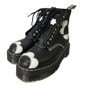 ×MARY QUANT 8ホール ショートブーツ センタージップ UK6 ブラック