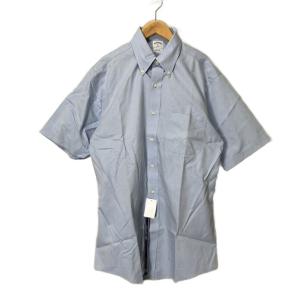 ボタンダウンシャツ ノンアイロンシャツ 半袖 15 1/2 ブルー