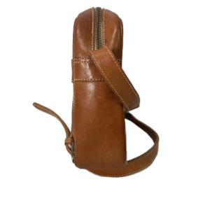 RALPH LAUREN ショルダーバッグ 斜めがけ レザー切替 ブラウン AA