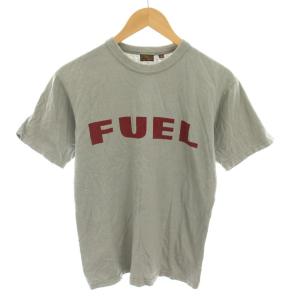 フューエル FUEL Tシャツ カットソー クルーネック 半袖 38 グレー 赤 レッド /YT