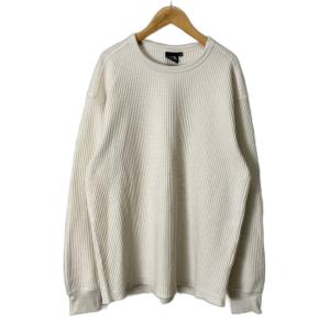 サーマルカットソー ワッフル Tシャツ 長袖 XL アイボリー NT62032