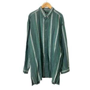 IM ISSEY MIYAKE アーカイブシャツ ストライプ リネン混 長袖 L グリーン