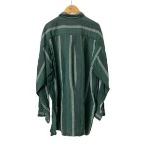 ISSEY MIYAKE IM ISSEY MIYAKE アーカイブシャツ ストライプ リネン混 長袖 L グリーン