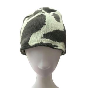 BURLY RUNNINGMAN BEANIE ビーニー ニット帽 帽子 総柄 F カーキ