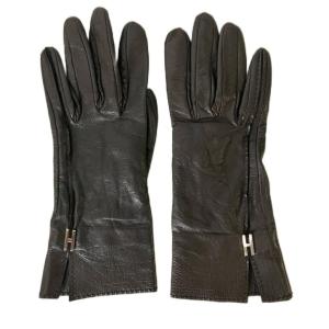 ラムスキン レザー グローブ H金具 6 ダークブラウン