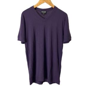Vネック Tシャツ カットソー 半袖 46 パープル IB0101