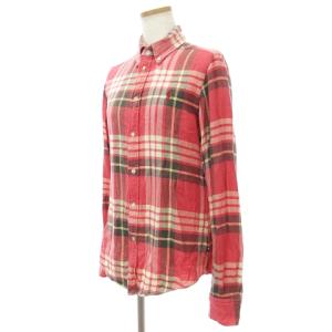 RALPH LAUREN 国内正規 ボタンダウン シャツ ブラウス 長袖 チェック コットン100% ピンク系 SP
